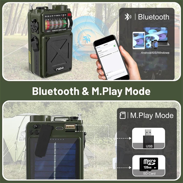Solarbetriebene Wetterradio-Bluetooth-Lautsprecher
