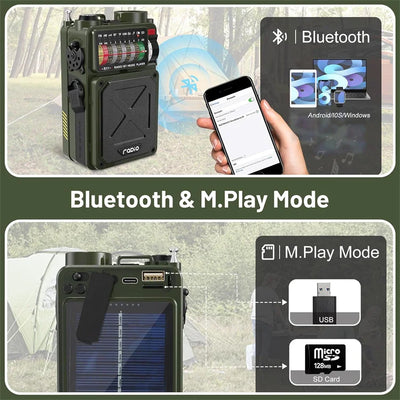 Solarbetriebene Wetterradio-Bluetooth-Lautsprecher