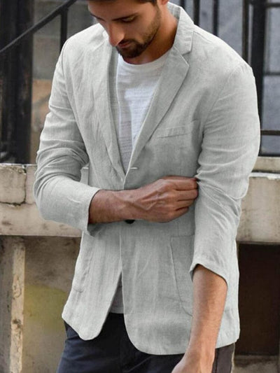 Modernes leinen-blazer für den trendbewussten mann