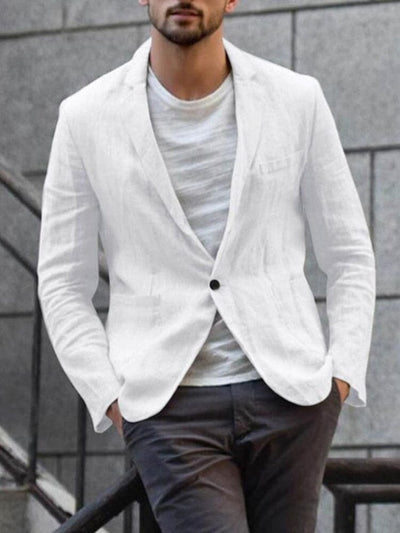 Modernes leinen-blazer für den trendbewussten mann