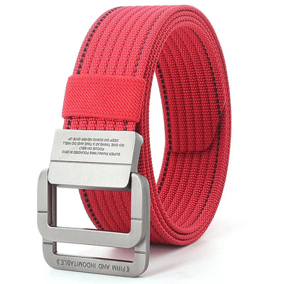 Unisex Gestreifter Canvas Ringgürtel