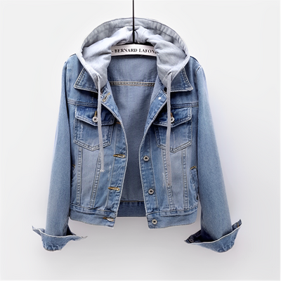 Adah - Langärmelige Jeansjacke mit abnehmbarer Kapuze