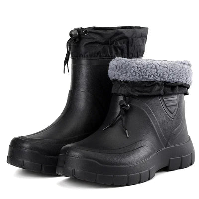 Unisex Gefütterte Gummistiefel mit Rutschfester Sohle und Kordelzug