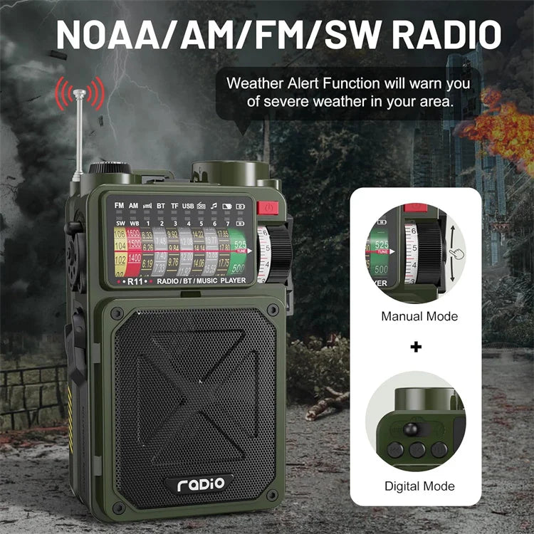 Solarbetriebene Wetterradio-Bluetooth-Lautsprecher