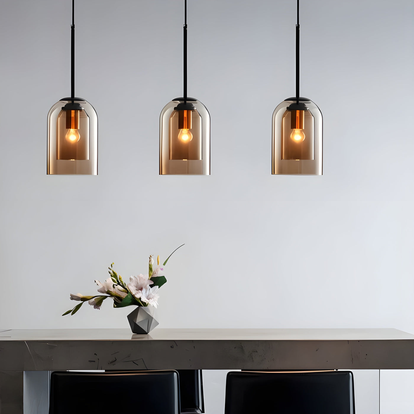 SkyGleam Light - Moderne Doppelglas-Pendelleuchte