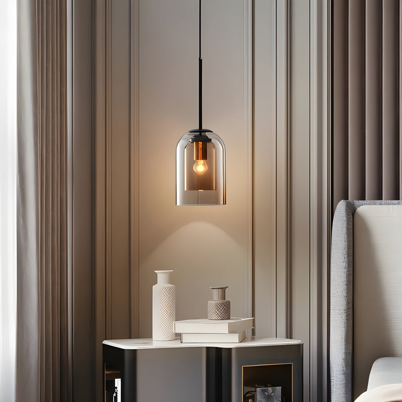 SkyGleam Light - Moderne Doppelglas-Pendelleuchte
