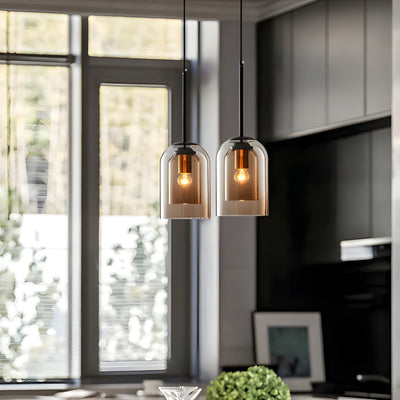 SkyGleam Light - Moderne Doppelglas-Pendelleuchte