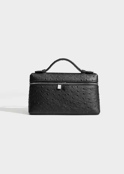 Sling Clutch Handtasche Damen – Vegane Clutch Tasche mit Straußenprägung