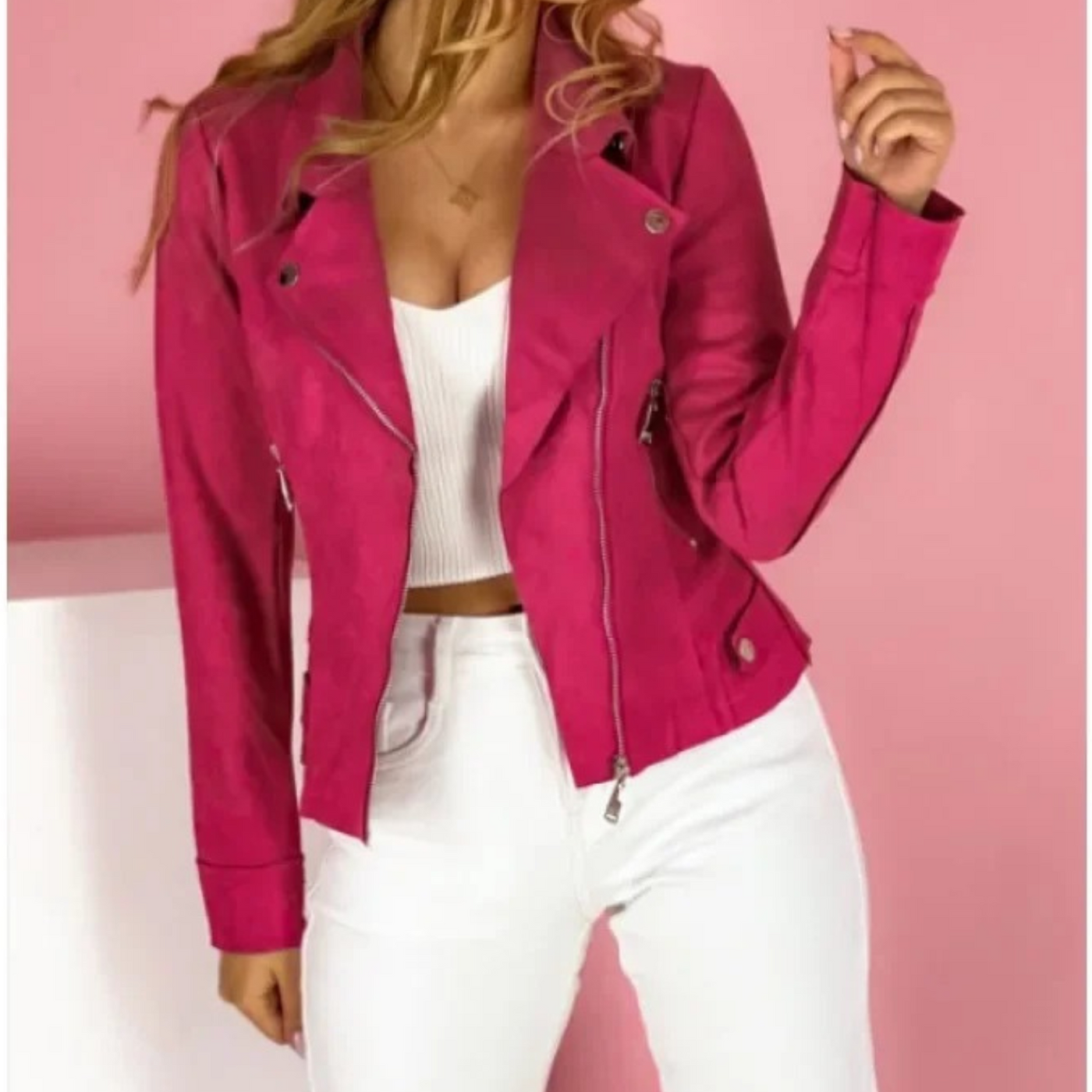 Aika - Damen Wildleder Biker Jacke Stilvoll & Leicht