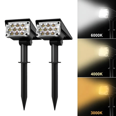 2x SunBeam Light – Kabellose LED Solar Gartenleuchte
