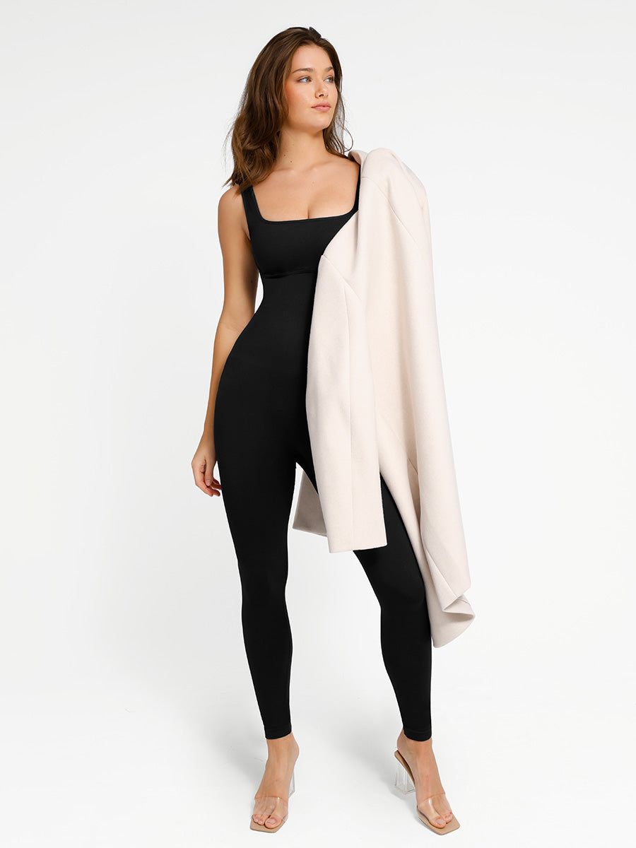 Shapewear-Strampler mit eckigem Ausschnitt und integriertem Schnitt