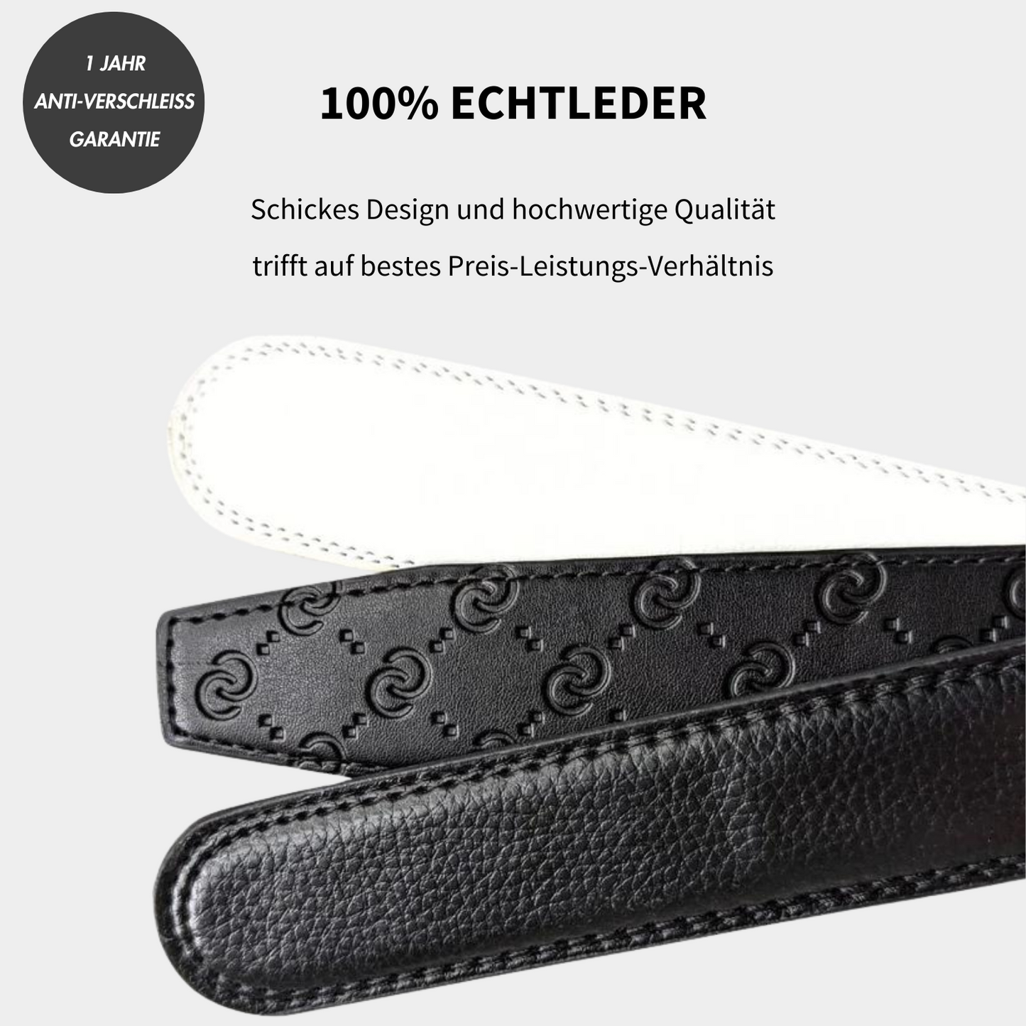 Alex | Leder Gürtel mit Automatischer Schnalle und Aussparung