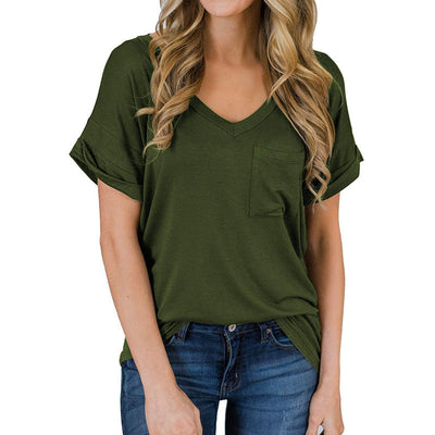 V-Ausschnitt T-Shirt für Damen