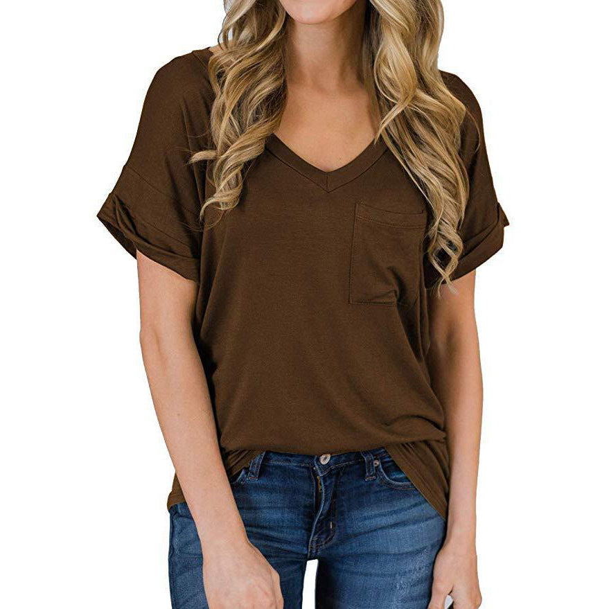 V-Ausschnitt T-Shirt für Damen