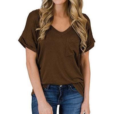 V-Ausschnitt T-Shirt für Damen
