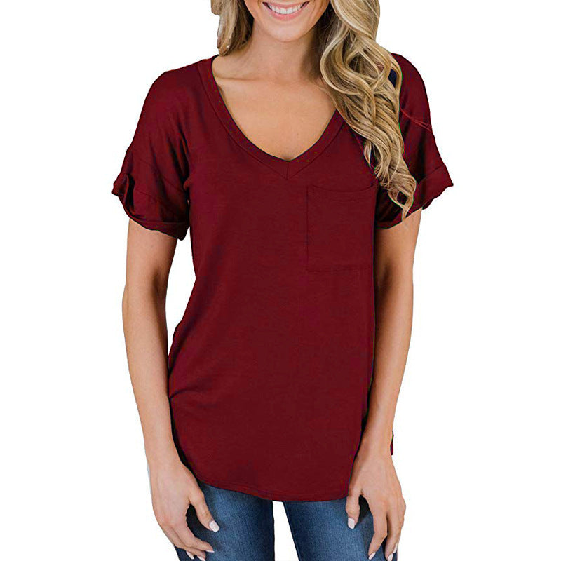 V-Ausschnitt T-Shirt für Damen
