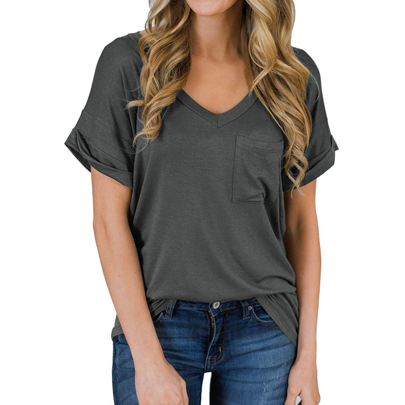 V-Ausschnitt T-Shirt für Damen