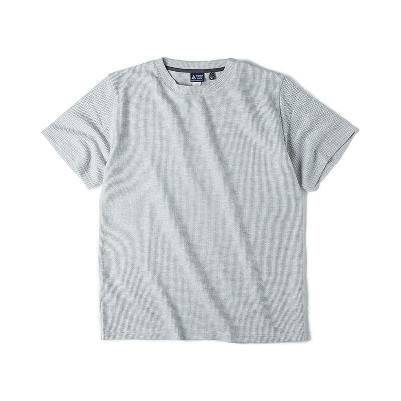 Kurzärmeliges weißes Herren-T-Shirt mit Waffelstruktur - Brando