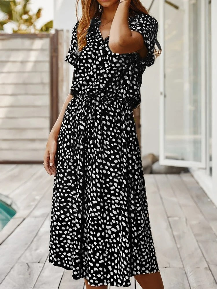 Vexana - Luftiges Sommerkleid Damen mit Druck Elegant