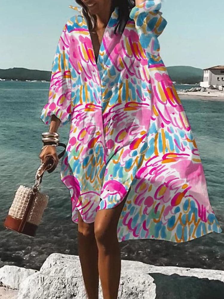 Terra - Farbenfrohes Freizeitkleid: Sommerliche Muster, Bequem