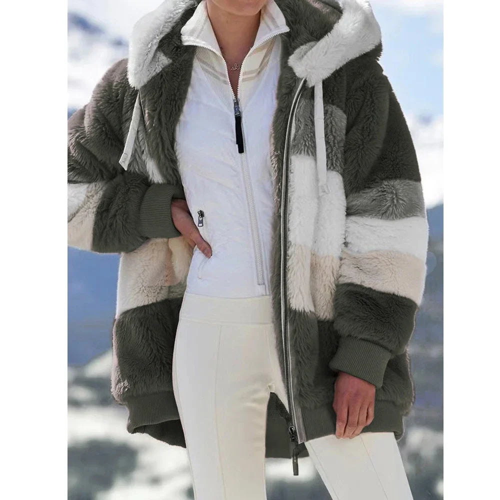 Damen Fleece Jacke | Mit Kapuze