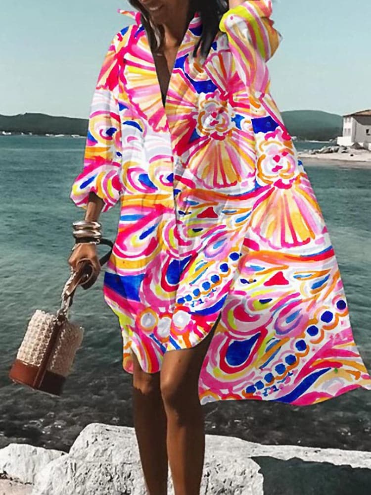 Terra - Farbenfrohes Freizeitkleid: Sommerliche Muster, Bequem