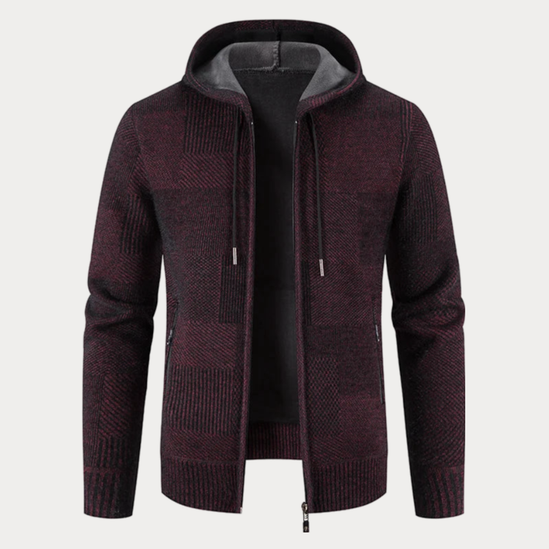 Stilvolle Winter Strickjacke mit Kapuze