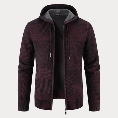 Stilvolle Winter Strickjacke mit Kapuze
