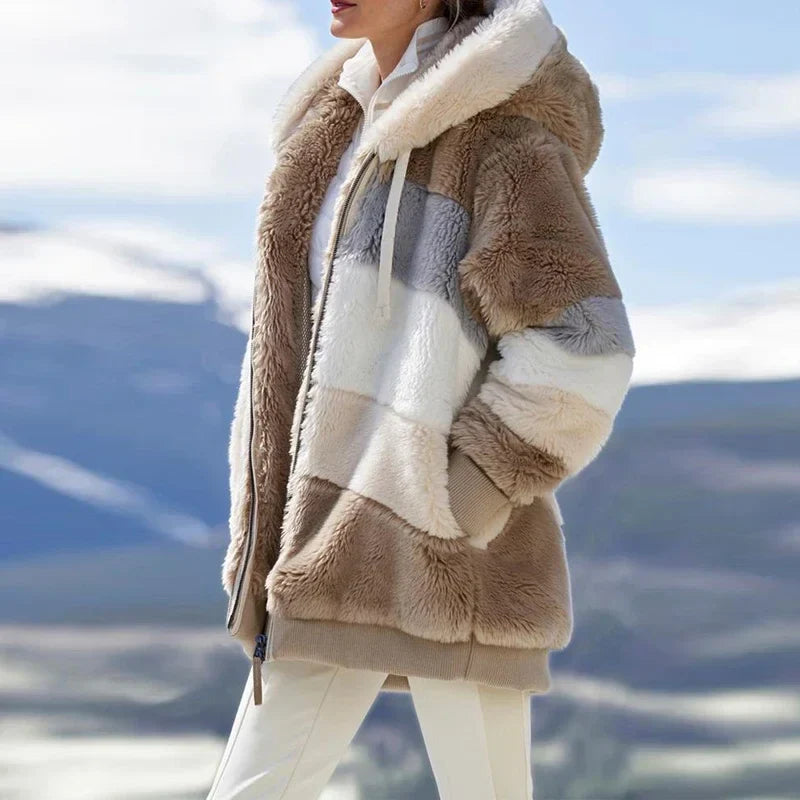 Damen Fleece Jacke | Mit Kapuze