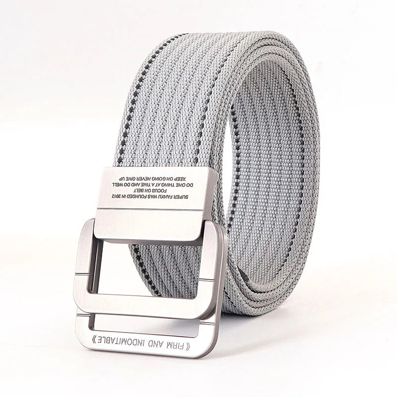 Unisex Gestreifter Canvas Ringgürtel