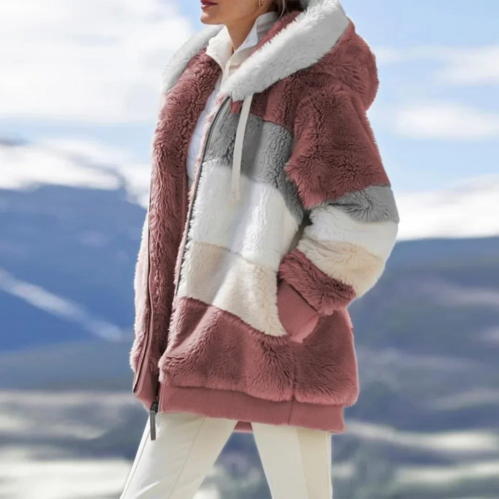 Damen Fleece Jacke | Mit Kapuze