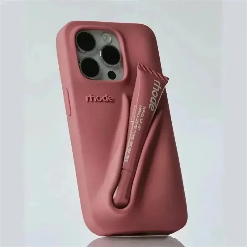 iPhone Silikonhülle mit Lippenstifthalter