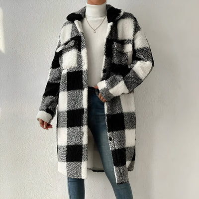 Sichtbarer Karo-Mantel für Damen