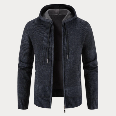 Stilvolle Winter Strickjacke mit Kapuze