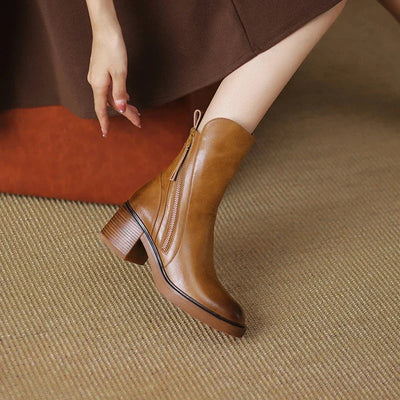 Cori | Lederstiefel mit Reißverschluss