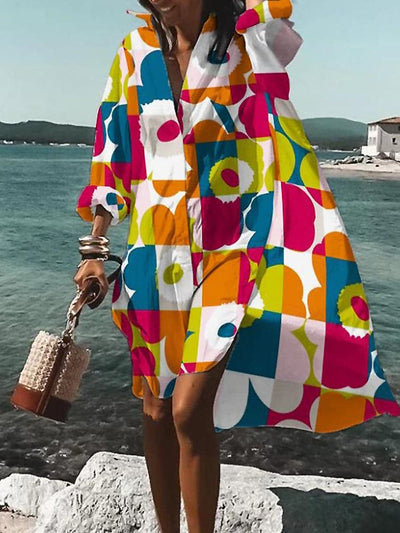 Terra - Farbenfrohes Freizeitkleid: Sommerliche Muster, Bequem