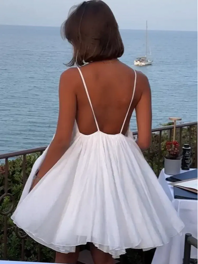 Weißes Sommer Minikleid