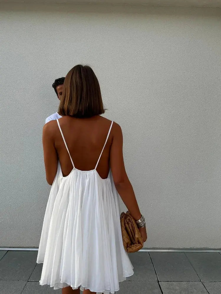 Weißes Sommer Minikleid