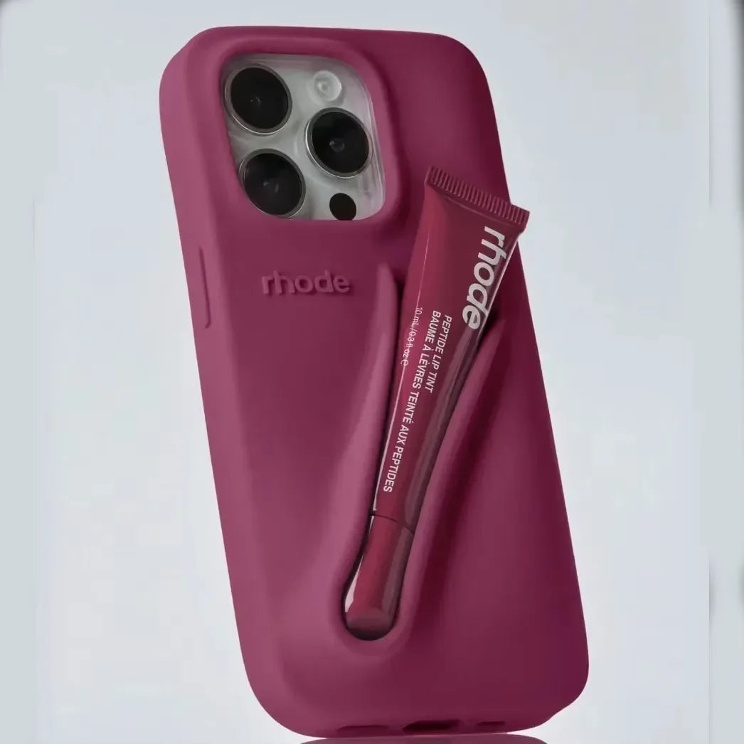 iPhone Silikonhülle mit Lippenstifthalter