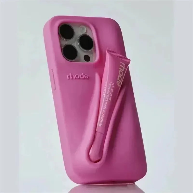 iPhone Silikonhülle mit Lippenstifthalter