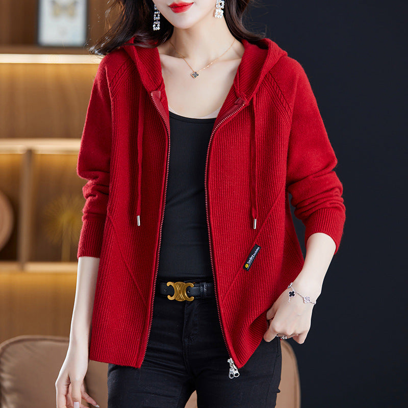 Strickjacke mit Kapuze für Damen