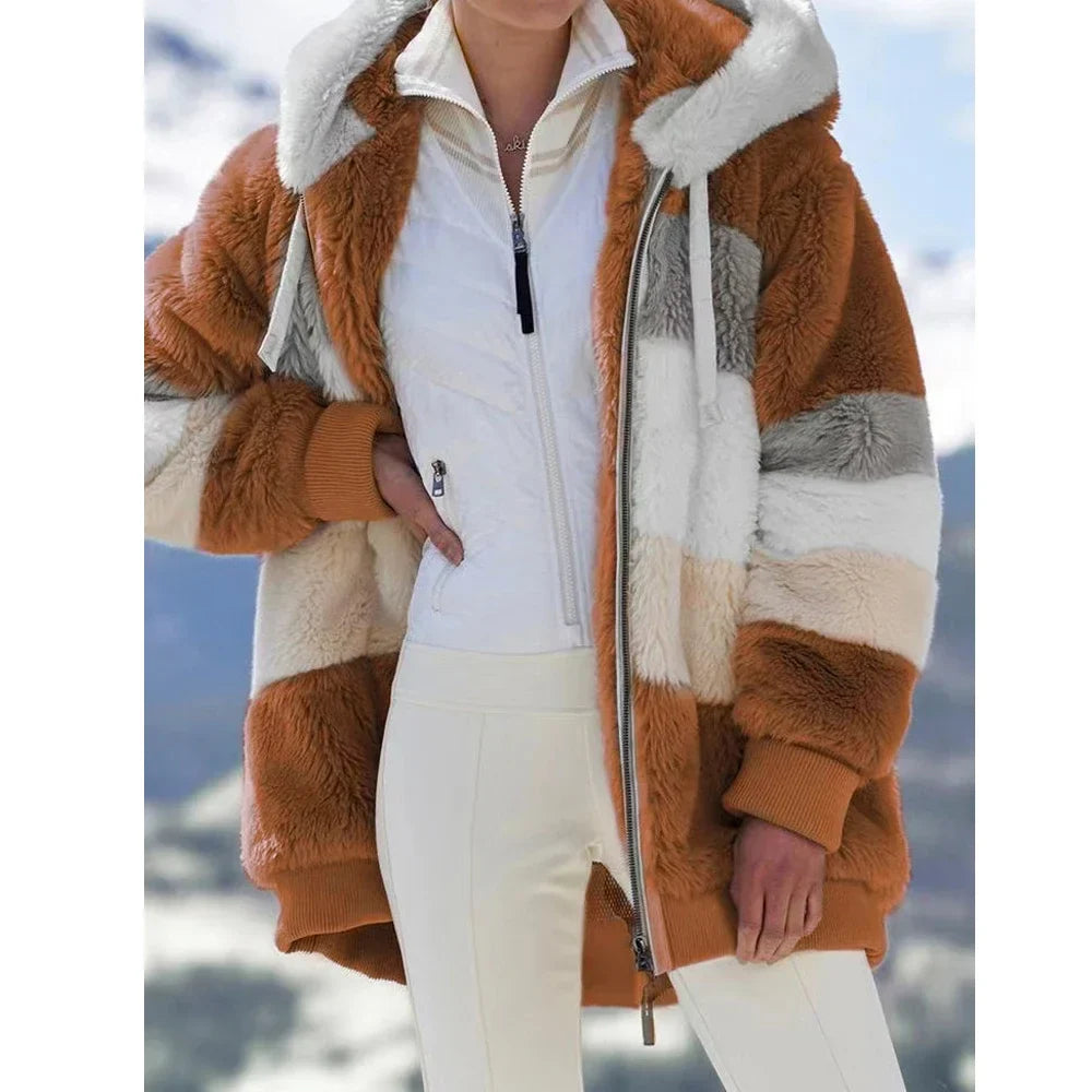 Damen Fleece Jacke | Mit Kapuze