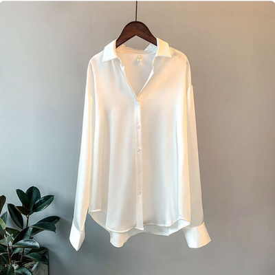 Zhania | Elegante Satinbluse mit langen Ärmeln