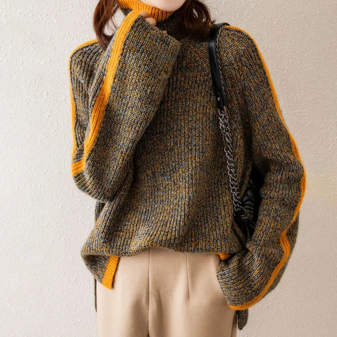 Stilvoller Rollkragenpullover aus hochwertiger Wolle