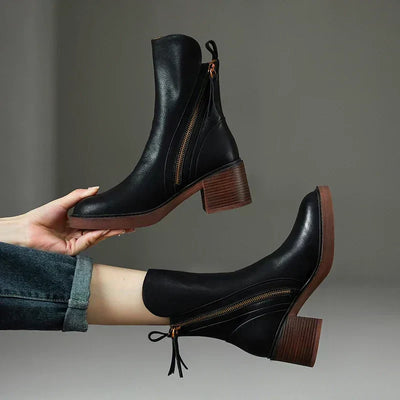 Cori | Lederstiefel mit Reißverschluss
