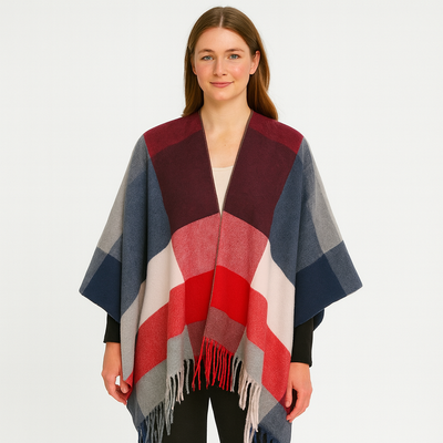 Selina | Geometrischer Schal-Cardigan mit offener Vorderseite