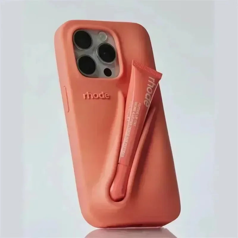iPhone Silikonhülle mit Lippenstifthalter