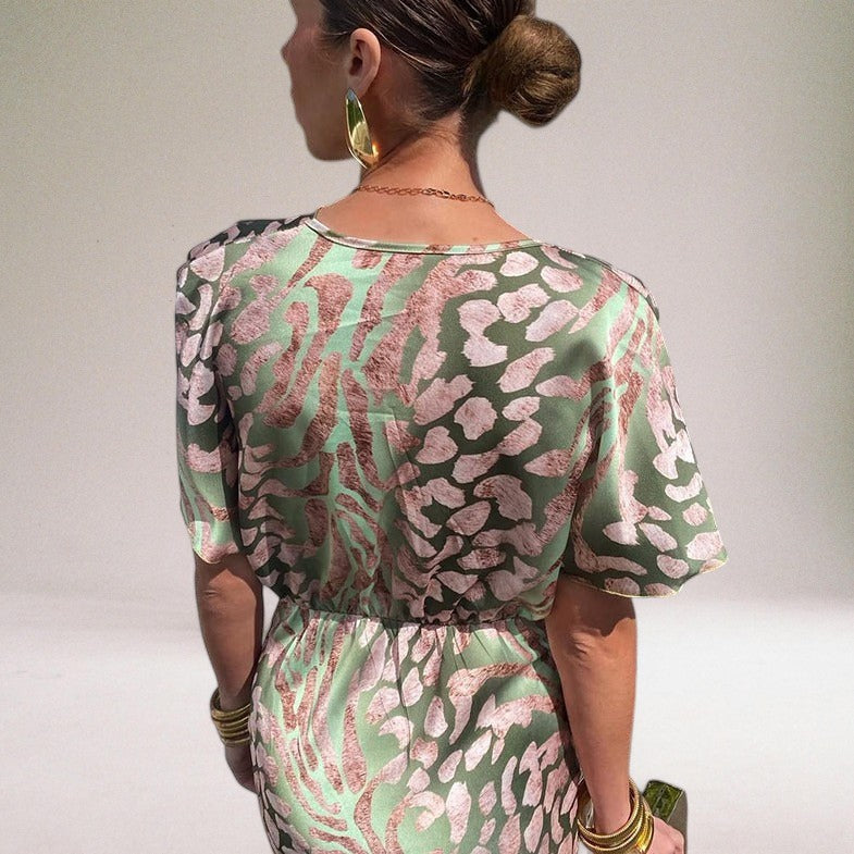 Teodora - Glamouröses V-Ausschnitt Maxikleid für Damen