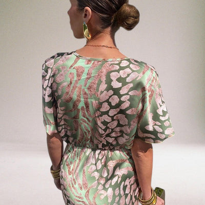 Teodora - Glamouröses V-Ausschnitt Maxikleid für Damen