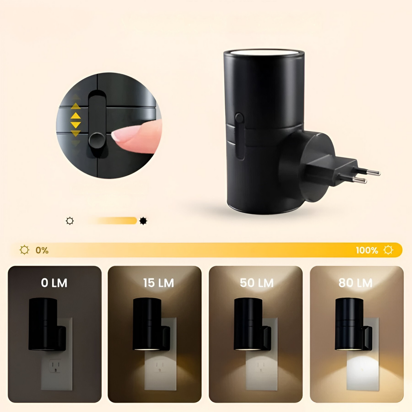 ZenBeam Sense - Einstellbares Sensor-LED-Nachtlicht Plug-in